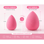 HEM HEM make-upsponsjes in potje - 5 delige set - Roze beautyblenders - PU latexvrij - Inclusief HEM microvezeldoekje