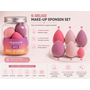 HEM HEM make-upsponsjes in potje - 5 delige set - Roze beautyblenders - PU latexvrij - Inclusief HEM microvezeldoekje