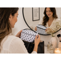 HEM HEM Toilettas Hartjes - Make-up Tas - Toilettasje Dames - Cosmeticatas - Toilettas Kinderen - Wit Zwart - 23x16x6 cm