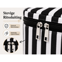 HEM HEM Toilettas Strepen - Make-up Tas - Toilettasje Dames - Cosmeticatas - Zwart Wit Gestreept - 23x16x6 cm