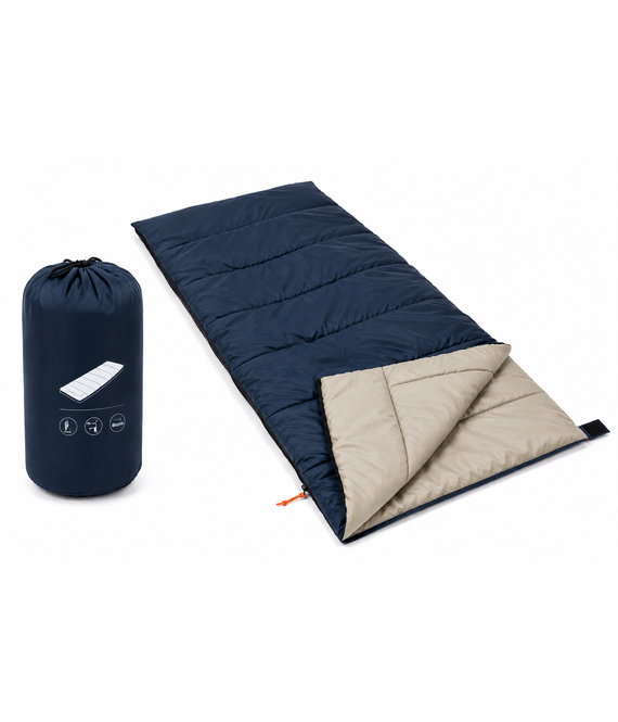 HEM HEM Slaapzak Envelop 200x75 cm Blauw – Zomer Slaapzak – Inclusief Opbergzak – Camping – Festival – Logeren