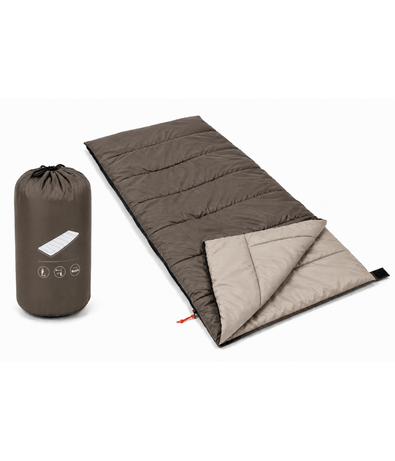 HEM HEM Slaapzak Envelop Taupe – Zomer Slaapzak – Inclusief Opbergzak – Camping – Festival – Logeren