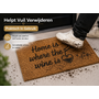 HEM HEM Deurmat Home is where the wine is – Kokosmat 59x39 cm – Antislip PVC Onderzijde – Wijn Thema – Entree Mat
