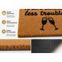 HEM HEM Deurmat More bubbles less troubles – Kokosmat 59x39 cm – Antislip PVC Onderzijde – Champagne Thema – Entree Mat
