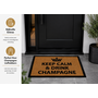 HEM HEM Deurmat Keep Calm & Drink Champagne – Kokosmat 59x39 cm – Antislip PVC Onderzijde – Champagne Design – Entree Mat