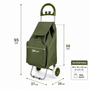 HEM HEM Boodschappentrolley 40L Groen - Boodschappenkar Op Wielen - Shopping Trolley - Boodschappenwagen - Opvouwbare Boodschappentas - Roltas Voor Boodschappen, Markt En Camping - Met HEM Microvezeldoekje