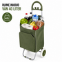HEM HEM Boodschappentrolley 40L Groen - Boodschappenkar Op Wielen - Shopping Trolley - Boodschappenwagen - Opvouwbare Boodschappentas - Roltas Voor Boodschappen, Markt En Camping - Met HEM Microvezeldoekje