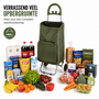 HEM HEM Boodschappentrolley 40L Groen - Boodschappenkar Op Wielen - Shopping Trolley - Boodschappenwagen - Opvouwbare Boodschappentas - Roltas Voor Boodschappen, Markt En Camping - Met HEM Microvezeldoekje