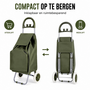 HEM HEM Boodschappentrolley 40L Groen - Boodschappenkar Op Wielen - Shopping Trolley - Boodschappenwagen - Opvouwbare Boodschappentas - Roltas Voor Boodschappen, Markt En Camping - Met HEM Microvezeldoekje