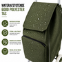 HEM HEM Boodschappentrolley 40L Groen - Boodschappenkar Op Wielen - Shopping Trolley - Boodschappenwagen - Opvouwbare Boodschappentas - Roltas Voor Boodschappen, Markt En Camping - Met HEM Microvezeldoekje