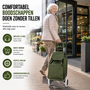 HEM HEM Boodschappentrolley 40L Groen - Boodschappenkar Op Wielen - Shopping Trolley - Boodschappenwagen - Opvouwbare Boodschappentas - Roltas Voor Boodschappen, Markt En Camping - Met HEM Microvezeldoekje