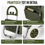 HEM HEM Boodschappentrolley 40L Groen - Boodschappenkar Op Wielen - Shopping Trolley - Boodschappenwagen - Opvouwbare Boodschappentas - Roltas Voor Boodschappen, Markt En Camping - Met HEM Microvezeldoekje