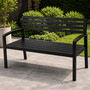 HEM HEM Kwaliteits Tuinbank Staal Zwart 115 x 55 x 85 cm – Moderne Tuinbank Voor Tuin en Terras – Belastbaar Tot 220 kg