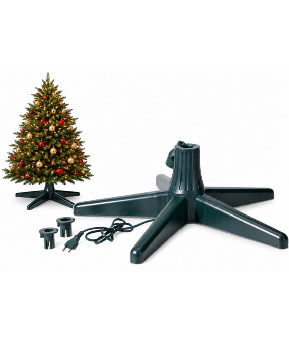 HEM HEM Kerstboomstandaard Roterend – Elektrische Kerstboomvoet – Draaiende Kerstboomhouder – Kunstkerstboom tot 240 cm – 35 kg - Geleverd met HEM Microvezeldoek