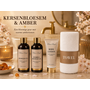 HEM HEM Verzorgingsset Dames Beige – Kersenbloesem & Amber – Douchegel, Bad- en Douchegel, Bodylotion & Handdoek – Inclusief HEM Microvezeldoekje