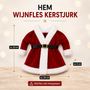 HEM HEM Wijnfles Kerstdecoratie Kerstmanpak Rood Wit - Wijnfleshoes - Flesversiering - Kerst Tafeldecoratie