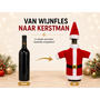 HEM HEM Wijnfles Kerstdecoratie Kerstmanpak Met Muts - Wijnfleshoes Kerst - Flesversiering Rood Wit - Tafeldecoratie
