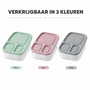HEM Lunchbox Met 3 Vakken Mintgroen 24 x 15,5 x 5,1 cm - Broodtrommel Met Vakken - Bento Lunchbox - Brooddoos Voor School Werk En Onderweg
