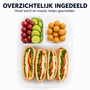 HEM Lunchbox Met 3 Vakken Grijs 24 x 15,5 x 5,1 cm - Broodtrommel Met Vakken - Bento Lunchbox - Brooddoos Voor School Werk En Onderweg