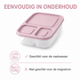 HEM Lunchbox Met 3 Vakken Roze 24 x 15,5 x 5,1 cm - Broodtrommel Met Vakken - Bento Lunchbox - Brooddoos Voor School Werk En Onderweg