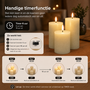 HEM HEM LED Kaarsen Set 3 Stuks - Witte Stompkaarsen - Met Afstandsbediening & Timer - Realistisch Kaarsvet Effect - 12 cm Diameter - Inclusief HEM Microvezeldoekje