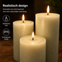 HEM HEM LED Kaarsen Set 3 Stuks - Witte Stompkaarsen - Met Afstandsbediening & Timer - Realistisch Kaarsvet Effect - 12 cm Diameter - Inclusief HEM Microvezeldoekje