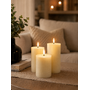 HEM HEM LED Kaarsen Set 3 Stuks - Witte Stompkaarsen - Met Afstandsbediening & Timer - Realistisch Kaarsvet Effect - 12 cm Diameter - Inclusief HEM Microvezeldoekje