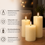 HEM HEM LED Kaarsen Set 3 Stuks - Witte Stompkaarsen - Met Afstandsbediening & Timer - Realistisch Kaarsvet Effect - 12 cm Diameter - Inclusief HEM Microvezeldoekje