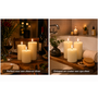 HEM HEM LED Kaarsen Set 3 Stuks - Witte Stompkaarsen - Met Afstandsbediening & Timer - Realistisch Kaarsvet Effect - 12 cm Diameter - Inclusief HEM Microvezeldoekje