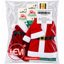 HEM HEM Wijnfles Kerstdecoratie Set 2 Stuks - Kerstjurk & Kerstpak Met Muts - Wijnfleshoes - Flesversiering Rood Wit