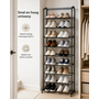 HEM HEM Schoenenrek 10 Laags - Smal Schoenenrek - Schoenen Organizer - Metalen Schoenen Opbergrek - 50 x 24 x 130 cm - Zwart - Incl. Microvezeldoekje
