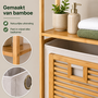 HEM HEM Bamboe Badkamerrek met Wasmand 40x30x95 cm - Wasmandrek met 2 Opbergplanken - Badkamer Organizer - Inclusief Microvezeldoekje