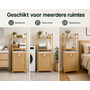HEM HEM Bamboe Badkamerrek met Wasmand 40x30x95 cm - Wasmandrek met 2 Opbergplanken - Badkamer Organizer - Inclusief Microvezeldoekje