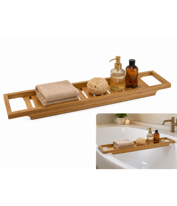 HEM HEM bamboe badrek 64,5 x 15 cm - Badplank voor badkuip