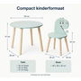HEM HEM Kindertafel met 2 Kinderstoelen - Tafel en Stoeltjes Set - Dinosaurus - Blauw - Inclusief Microvezeldoekje