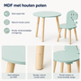 HEM HEM Kindertafel met 2 Kinderstoelen - Tafel en Stoeltjes Set - Dinosaurus - Blauw - Inclusief Microvezeldoekje