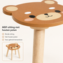 HEM HEM houten kinderkruk beer - 28 x 27 cm - Met microvezeldoekje
