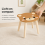 HEM HEM houten kinderkruk beer - 28 x 27 cm - Met microvezeldoekje