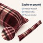 HEM HEM tochtstopper deur 90 cm - Bordeaux geruit - Met microvezeldoek