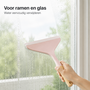 HEM HEM Raamwisser met Bamboe Handgreep - Ramentrekker, Douchewisser en Badkamerwisser - 24 x 20 cm - Zachtroze - Met HEM Microvezeldoekje