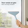 HEM HEM Raamwisser met Bamboe Handgreep - Ramentrekker, Douchewisser en Badkamerwisser - 24 x 20 cm - Lichtblauw - Met HEM Microvezeldoekje