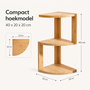 HEM HEM Bamboe Hoekrek 3-Laags - Hoekplank voor Badkamer en Keuken - 40 x 20 x 20 cm - Met Microvezeldoekje