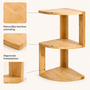 HEM HEM Bamboe Hoekrek 3-Laags - Hoekplank voor Badkamer en Keuken - 40 x 20 x 20 cm - Met Microvezeldoekje