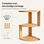 HEM HEM Bamboe Hoekrek 3-Laags - Hoekplank voor Badkamer en Keuken - 40 x 20 x 20 cm - Met Microvezeldoekje