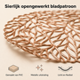 HEM HEM Placemat Rond Ø 38 cm Roségoud - PVC Tafelmat - Bordonderlegger - Opengewerkt Bladpatroon - 1 Stuk