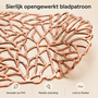 HEM HEM Placemats Rond Ø 38 cm Roségoud - PVC Tafelmatten - Bordonderleggers - Opengewerkt Bladpatroon - Set van 6