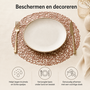 HEM HEM Placemats Rond Ø 38 cm Roségoud - PVC Tafelmatten - Bordonderleggers - Opengewerkt Bladpatroon - Set van 4