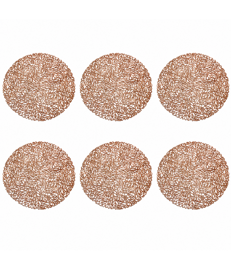 HEM HEM Placemats Rond Ø 38 cm Roségoud  - 6 stuks