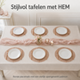 HEM HEM Placemats Rond Ø 38 cm Roségoud - PVC Tafelmatten - Bordonderleggers - Opengewerkt Bladpatroon - Set van 6