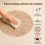 HEM HEM Placemats Rond Ø 38 cm Goud - PVC Tafelmatten - Bordonderleggers - Opengewerkt Bladpatroon - Set van 4